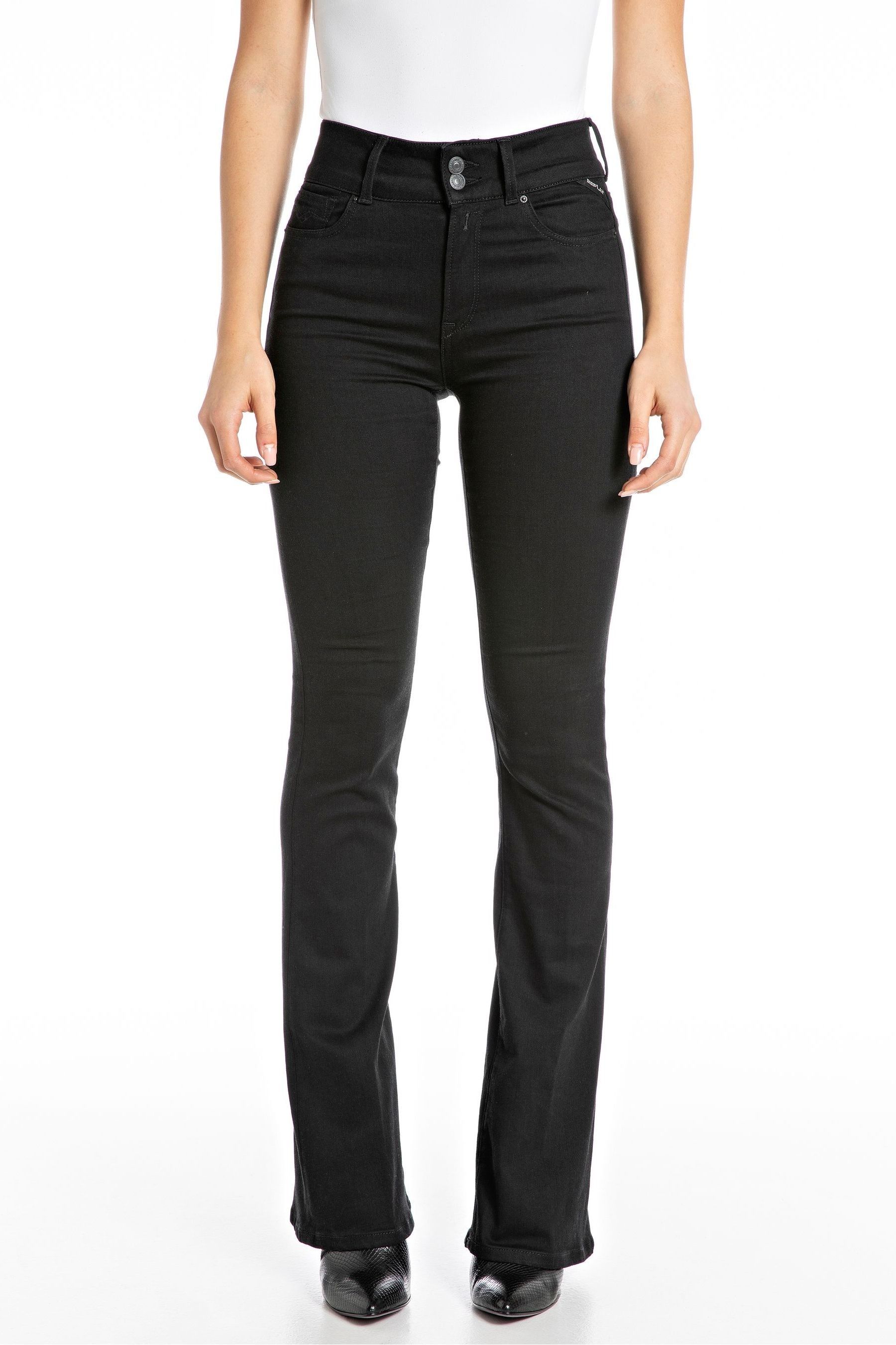 Buy Replay Black New Luz Flare Jeans from the Next UK online shop