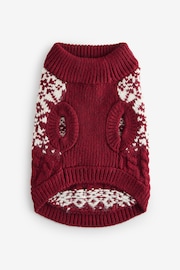 Red Fairisle Christmas Dog Jumper - Image 5 of 8