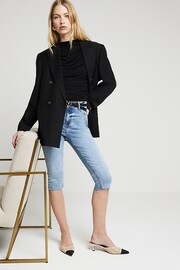 River Island Black Ruched High Neck Top - Image 2 of 6