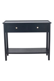 Pacific Satin Black Pine Wood 2 Drawer Console Table - Image 2 of 6