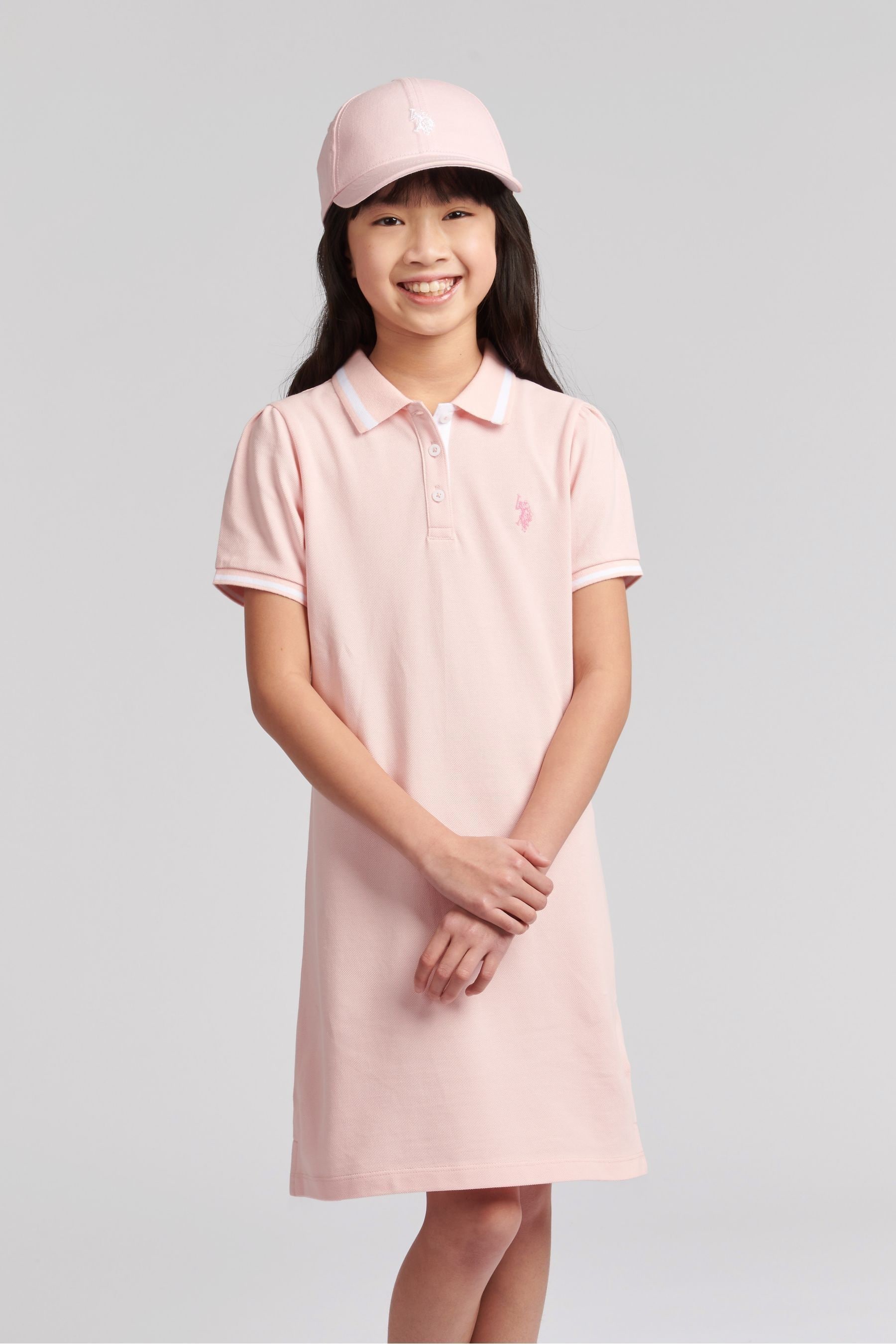Girls pink polo dress online