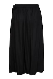 PIECES Black Wrap Midi Skirt - Image 5 of 5