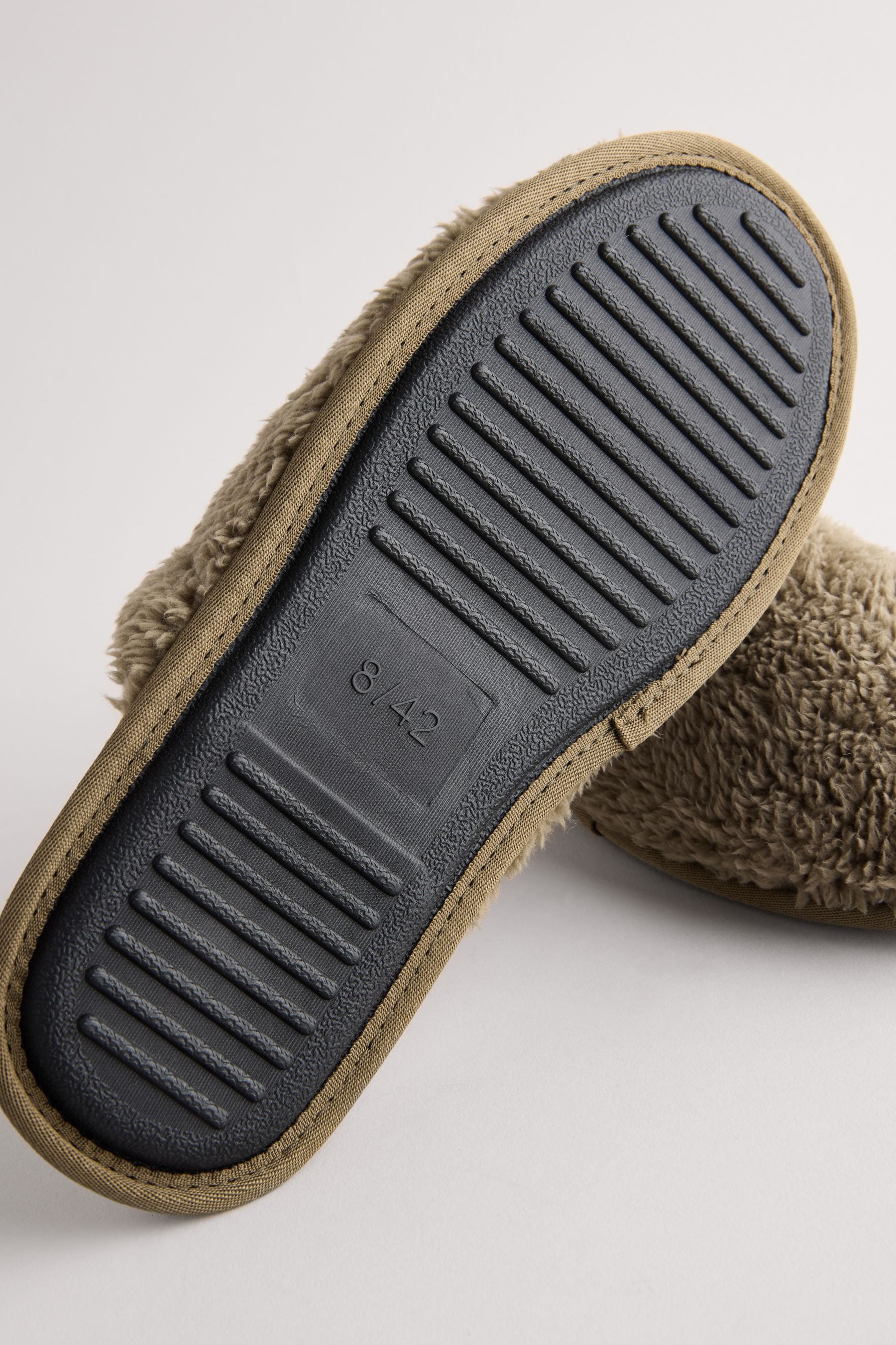 Towelling mule slippers hot sale