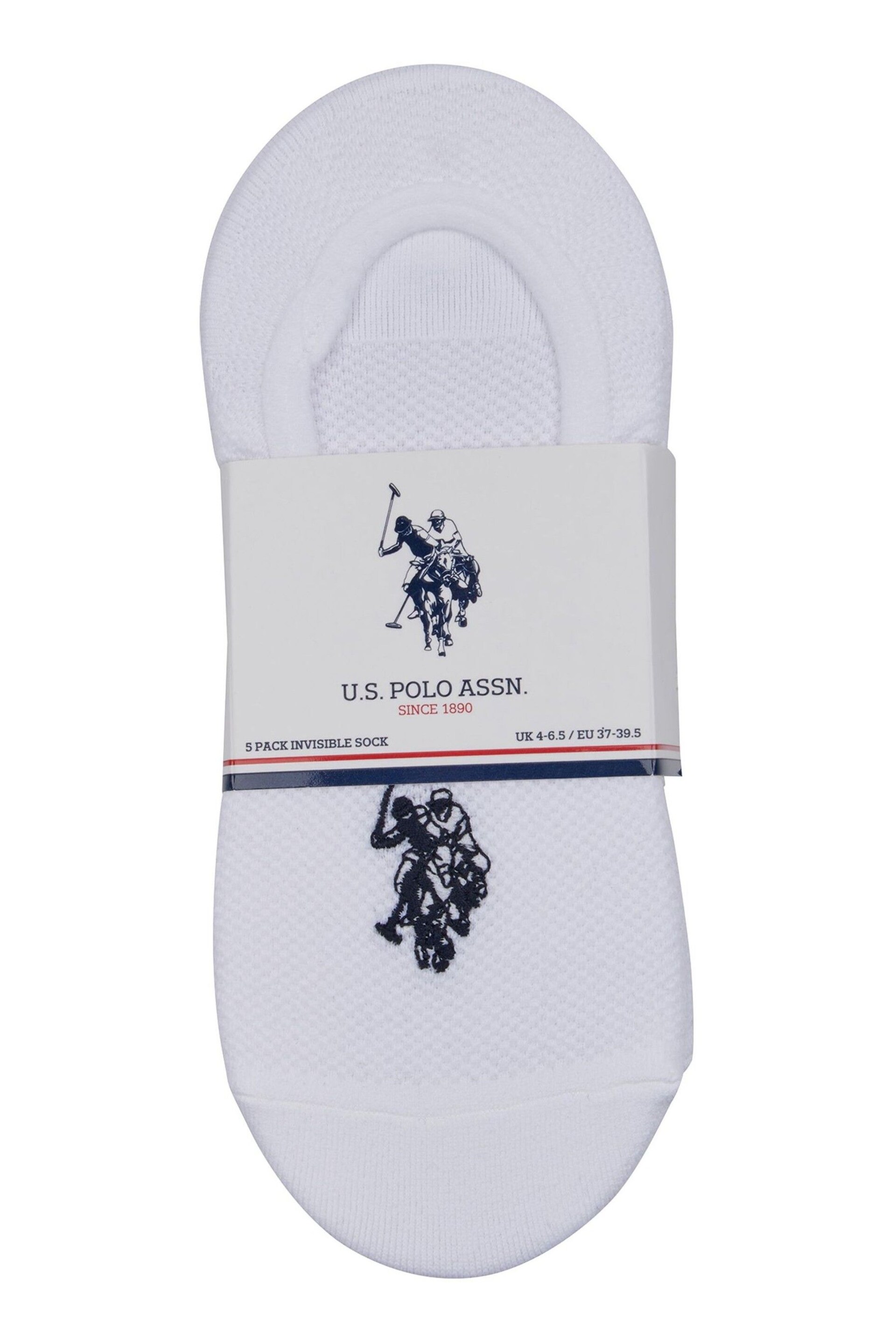 U.S. Polo Assn. Invisible Trainers Socks 5 Pack - Image 2 of 3