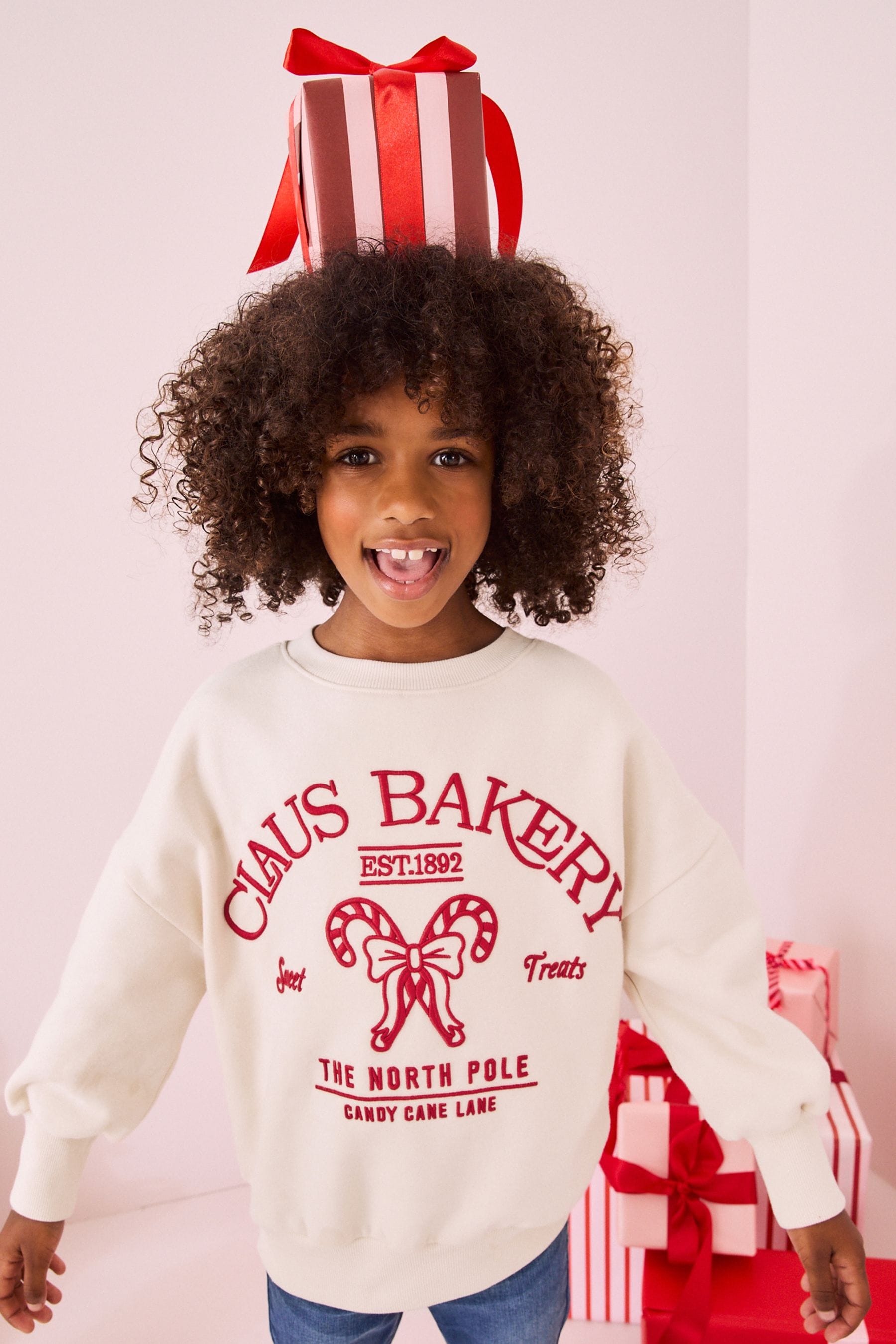 Buy Ecru Red Christmas Sweatshirt 3 16yrs from the Next UK online shop
