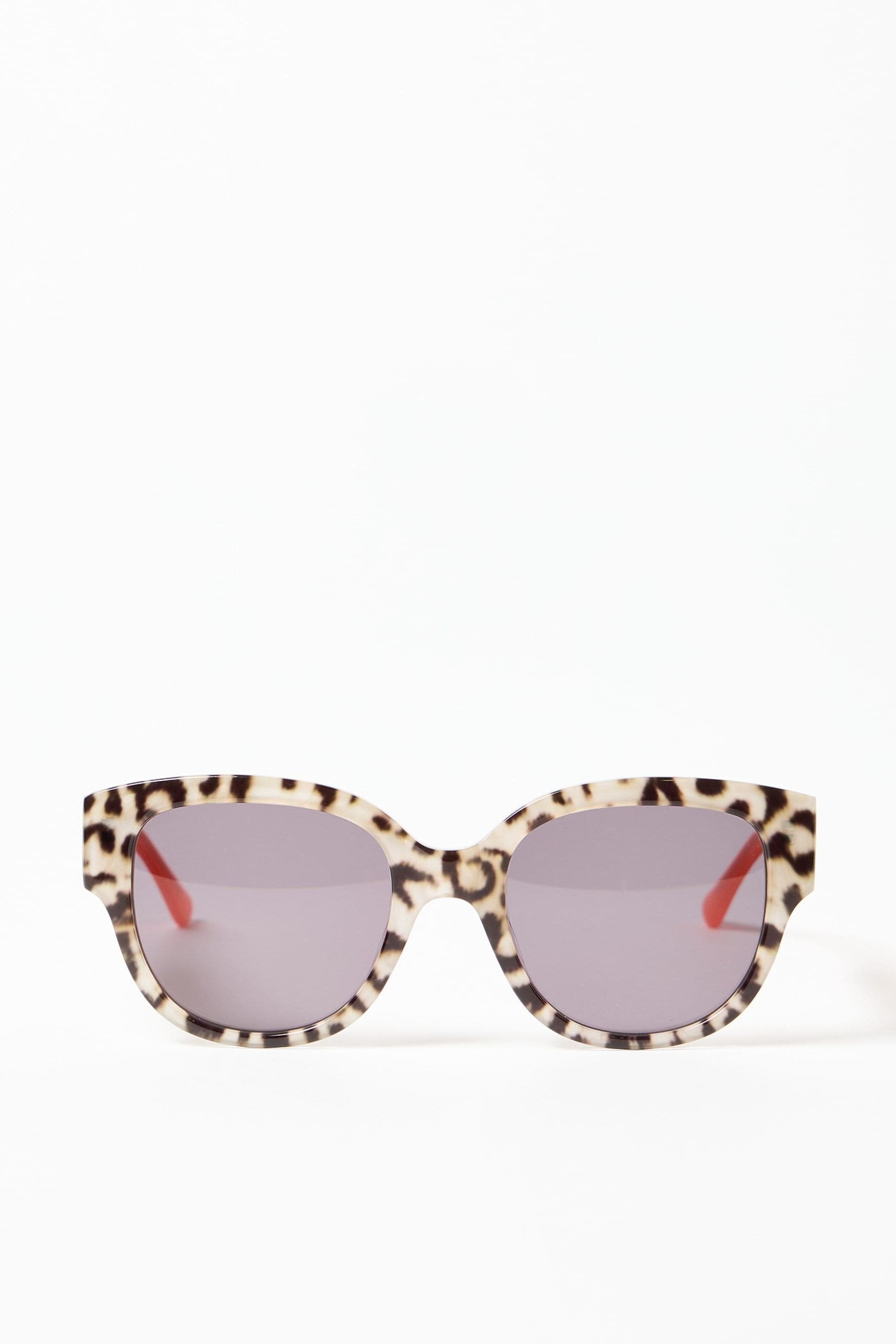 Buy Oliver Bonas White Animal Peach Cat Eye Acetate Sunglasses from the Next UK online shop