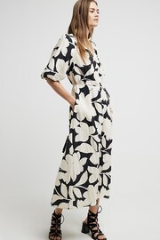 River Island Black Puff Sleeve Belted Dress - Image 2 of 7