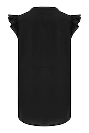 Pour Moi Black Poppy Fuller Bust Woven Longline Frill Sleeve Shirt - Image 4 of 4