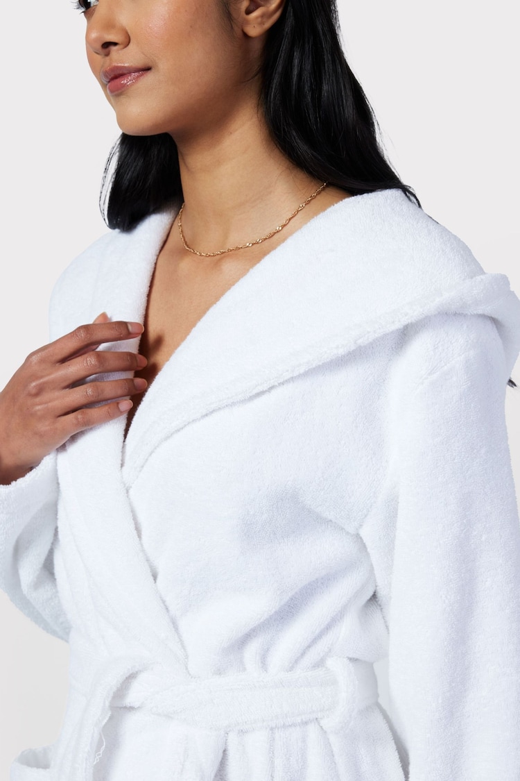 Chelsea Peers White Premium Towelling 100% Cotton Dressing Gown - Image 2 of 5