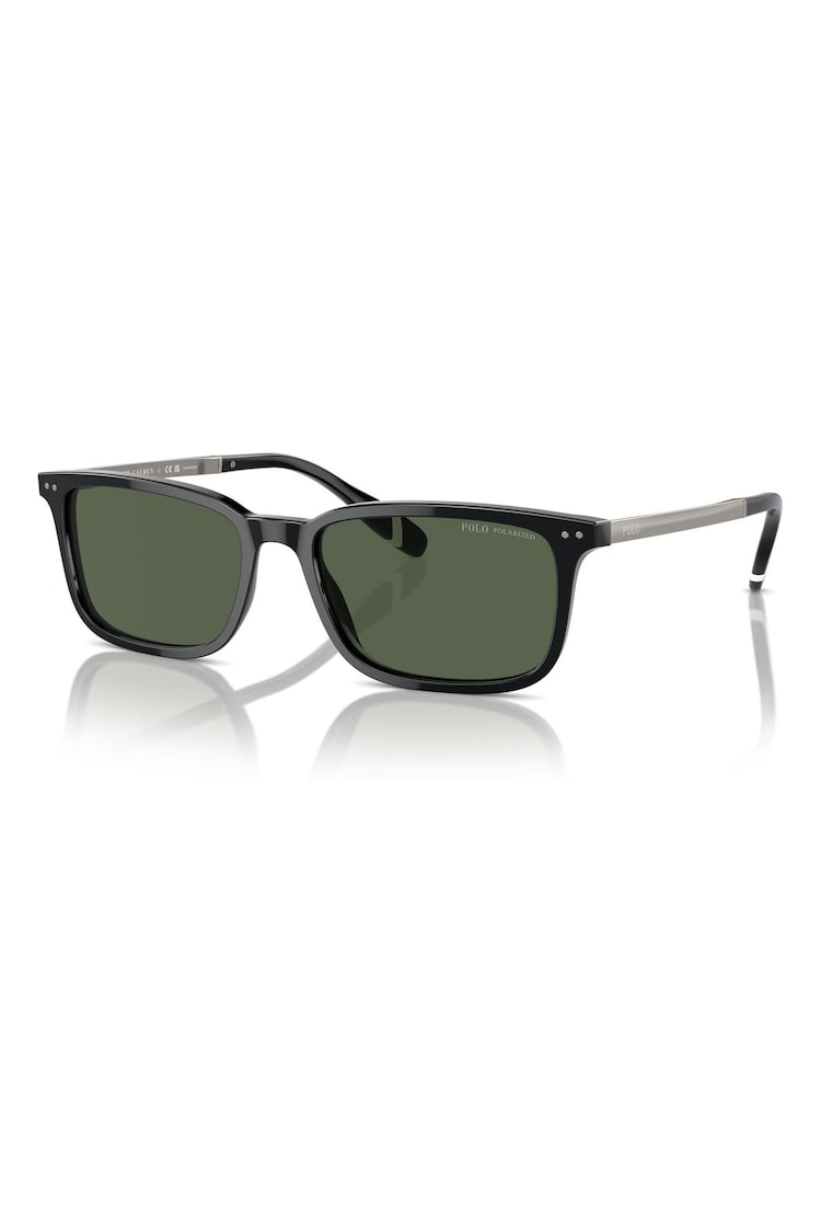 Polo Ralph Lauren Ph4212 Rectangle Polarised Black Sunglasses - Image 2 of 5