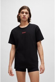 HUGO Logo-Print Black Pyjama T-Shirt in Stretch Cotton - Image 1 of 5