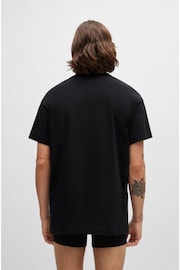 HUGO Logo-Print Black Pyjama T-Shirt in Stretch Cotton - Image 2 of 5