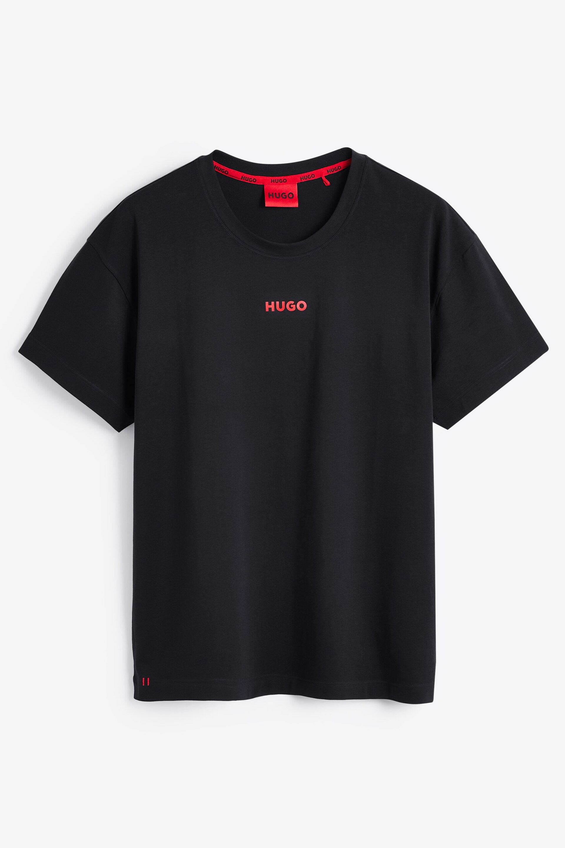 HUGO Logo-Print Black Pyjama T-Shirt in Stretch Cotton - Image 5 of 5