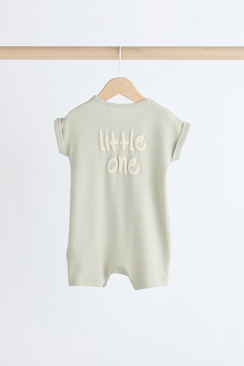 Grey/Sage Baby Jersey Rompers 3 Pack - Image 4 of 13