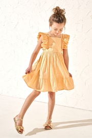 Angel & Rocket Orange Simone Textured Ruffle Dress - Image 1 of 6
