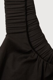 Reiss Black Corey Cotton Ruched Strap Top - Image 5 of 5