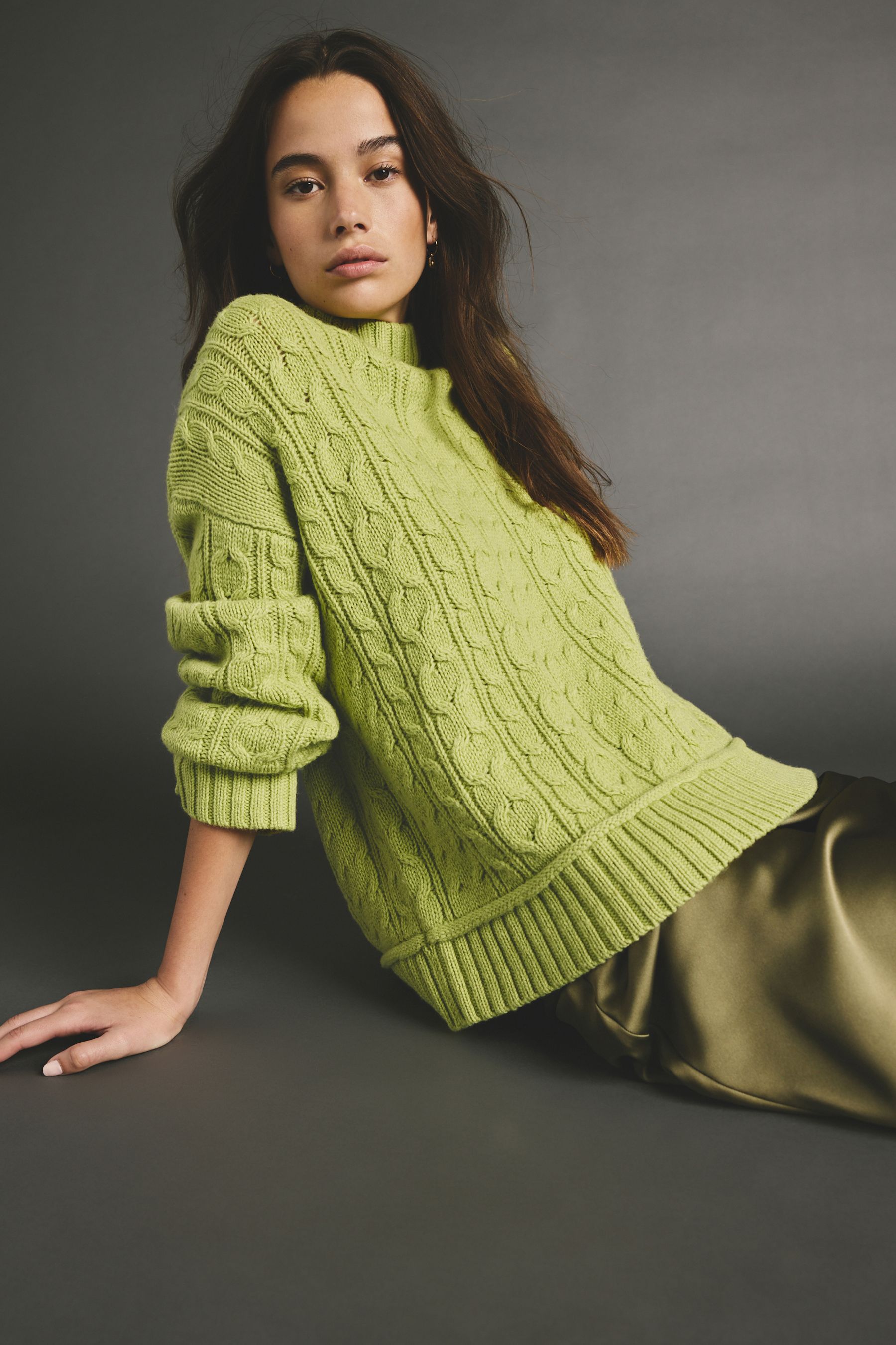 Buy Green Lime 100 Lambswool Premium Cable Knitted Jumper from the Next UK online shop