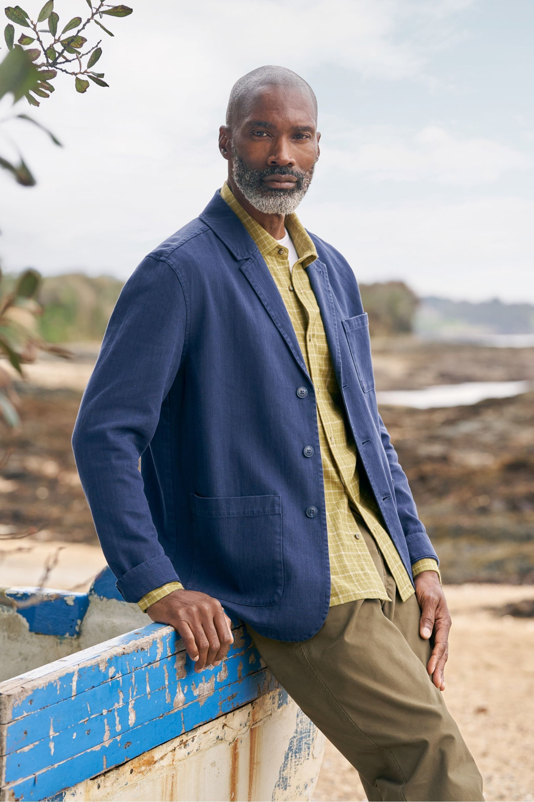 Buy Seasalt Cornwall Blue Mens Tollgate Linen Cotton Blend Jacket from the Next UK online shop
