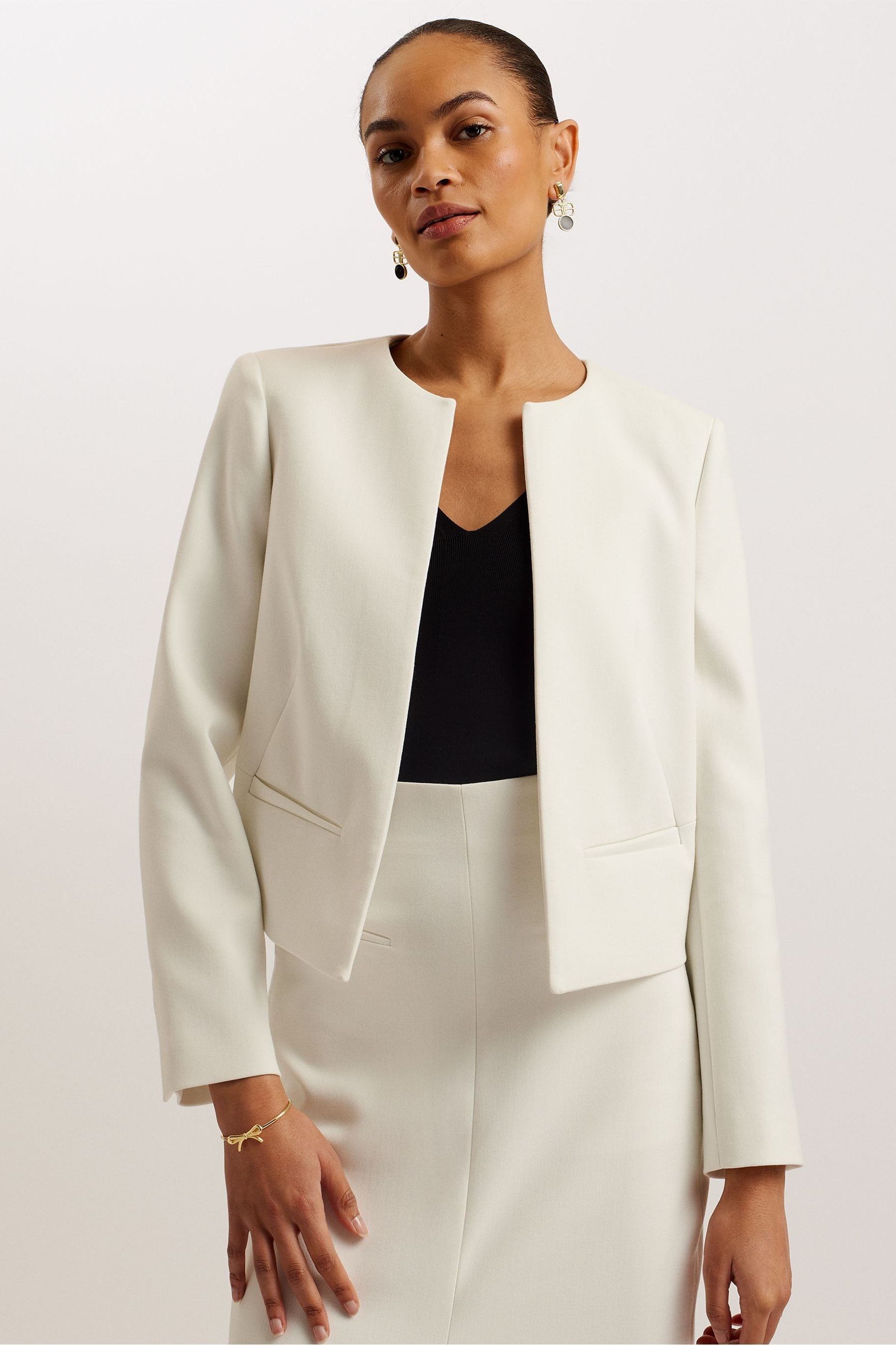 Ted baker white cropped jacket hot sale