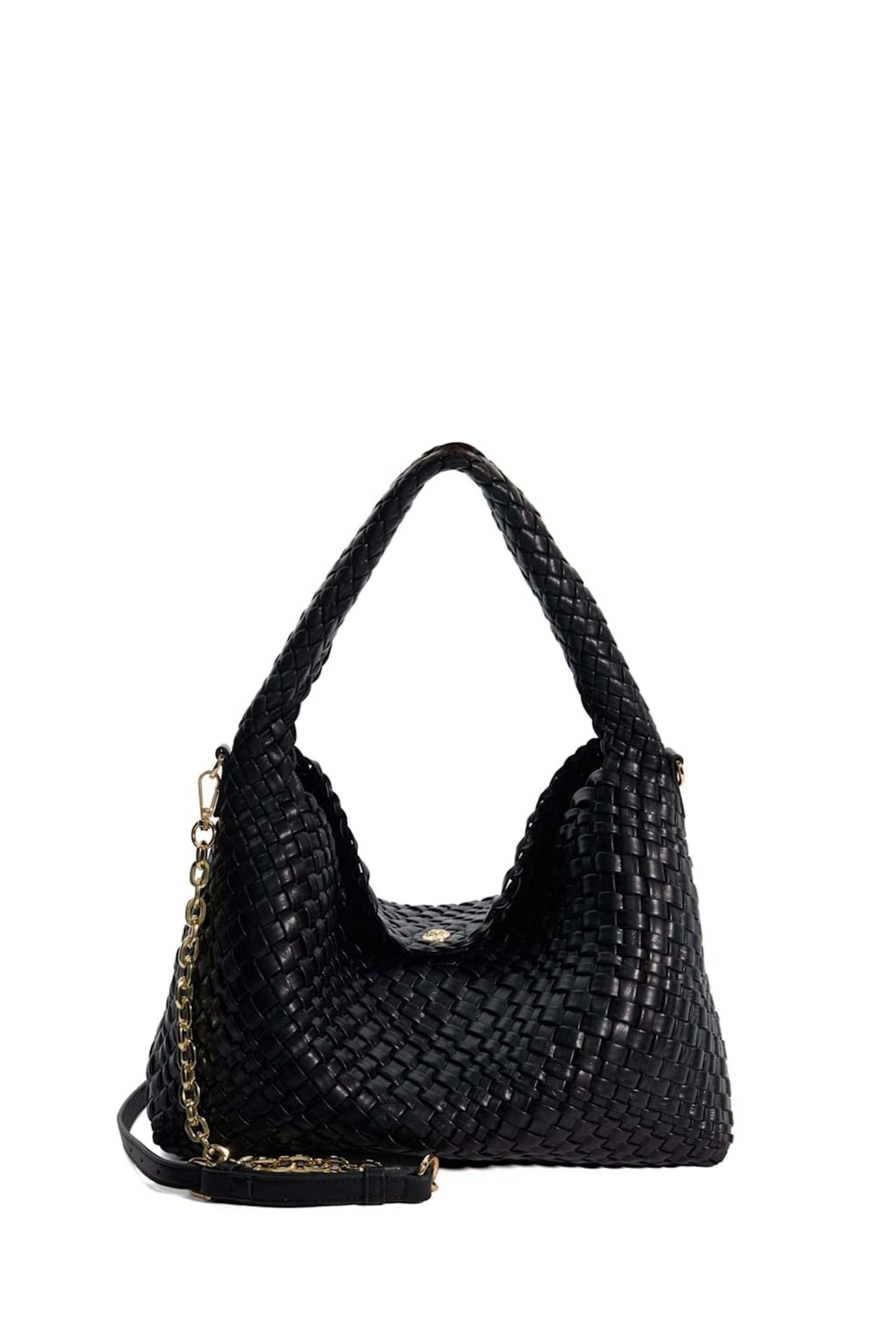 Dune London Black Large Deliberate Woven Slouch Bag - Image 3 of 7