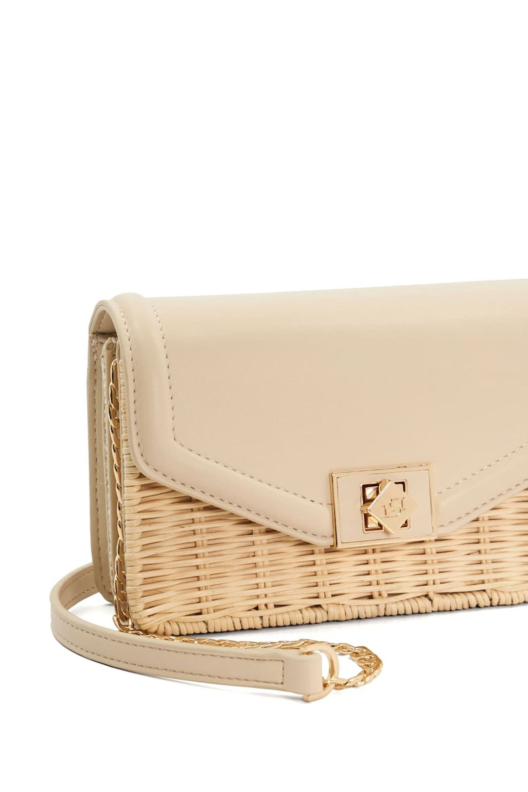 Buy Dune London Cream Mini Dassia Turnlock Wicker Cross Body Bag from Next Ireland
