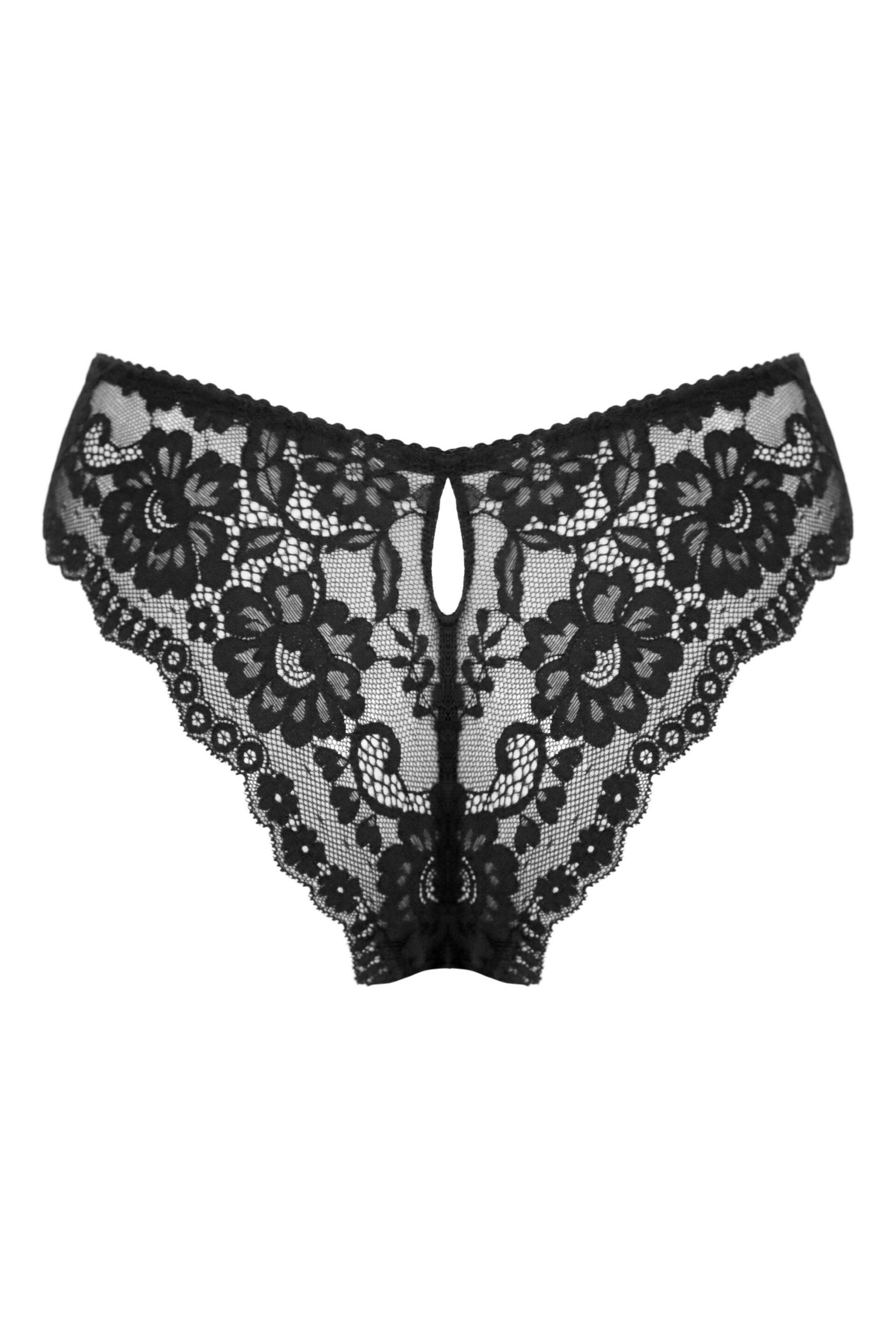 Pour Moi Black Fleur Cheeky V-Shaped Briefs - Image 4 of 4