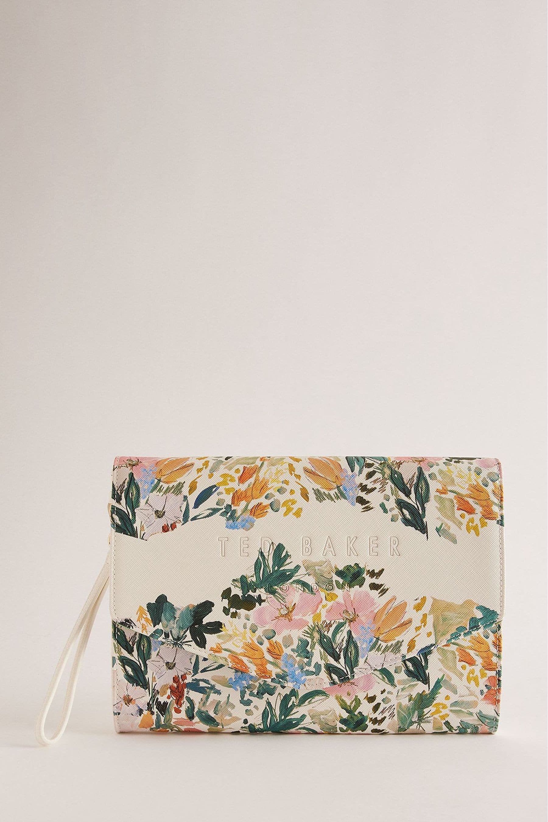 Buy Ted Baker Cream Abbbi Painted Meadow Envelope Clutch Bag from Next Luxembourg
