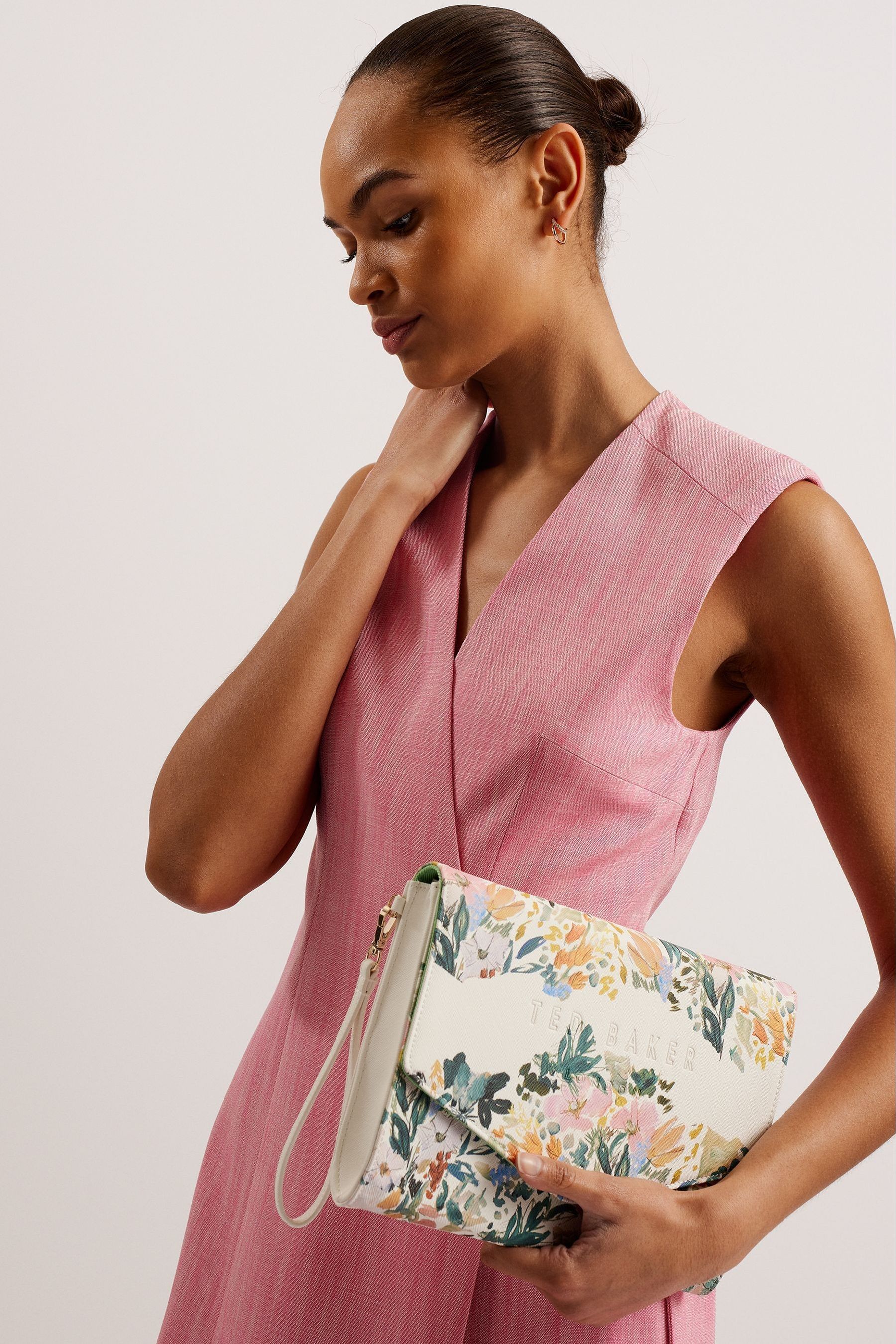 Ted baker cream clutch bag shop