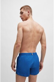 BOSS Blue Quick-Dry Outlined Logo Swim Shorts - Image 2 of 4