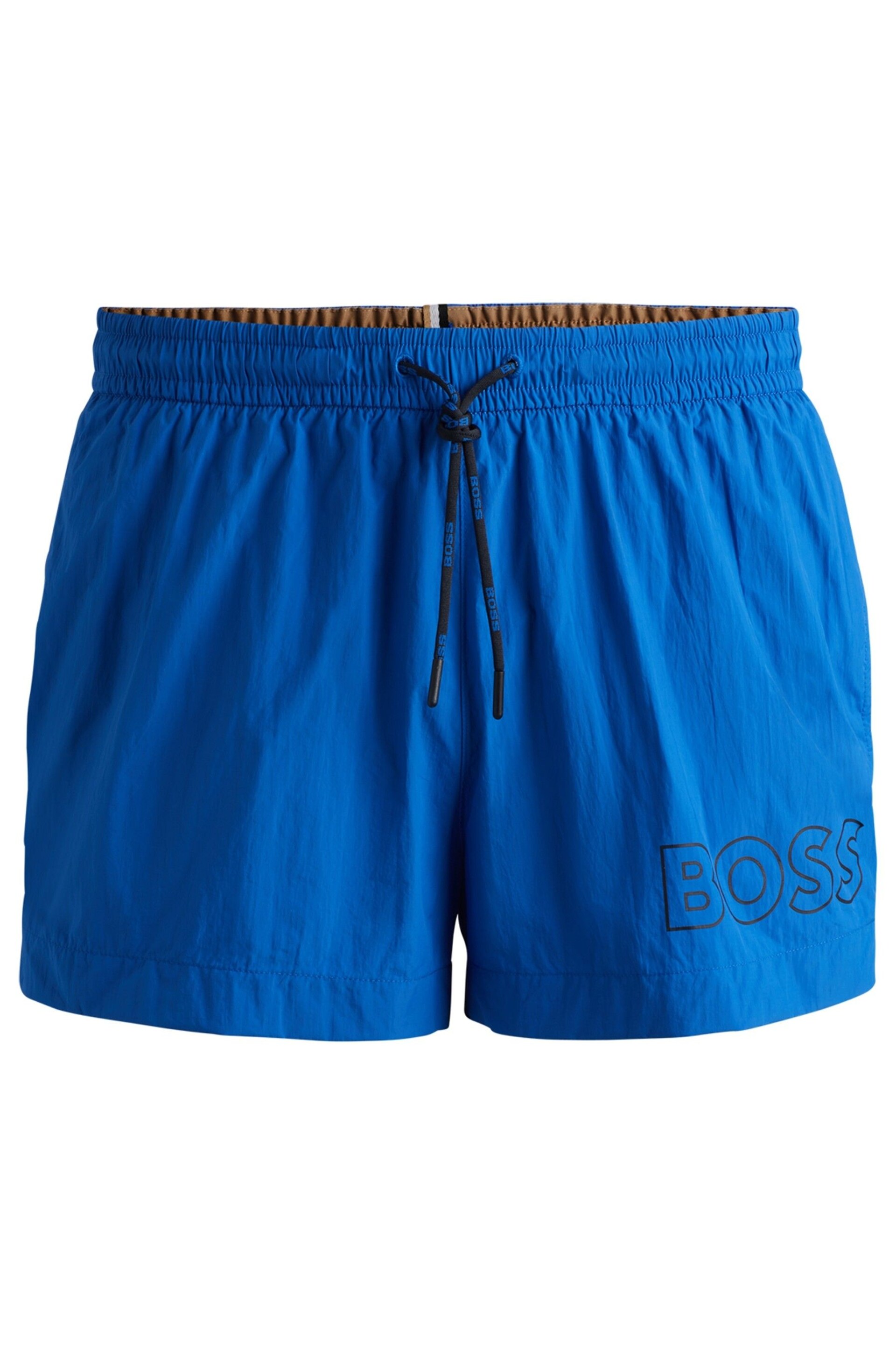 BOSS Blue Quick-Dry Outlined Logo Swim Shorts - Image 4 of 4