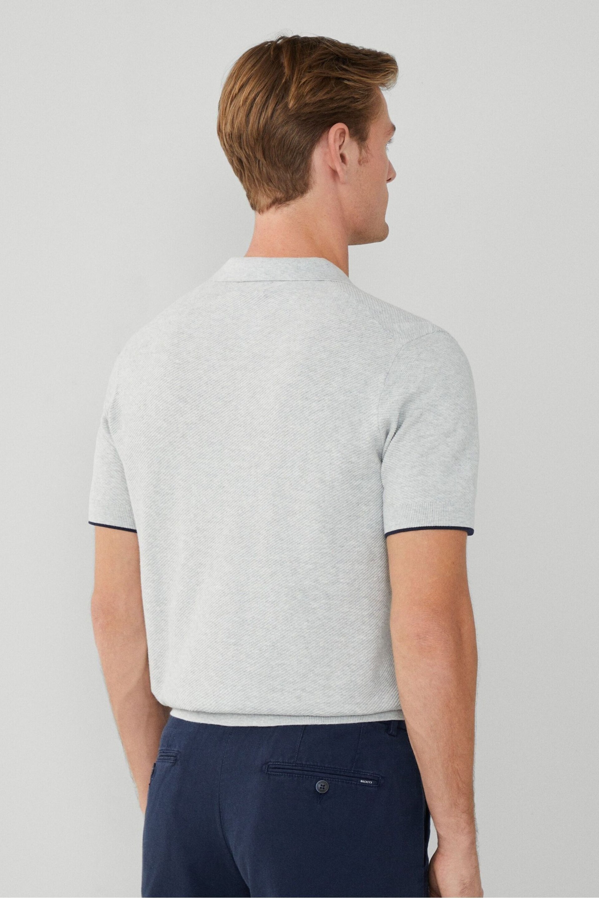 Hackett London Men Grey Polo Shirt - Image 3 of 4