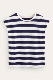 Boden Cream Louisa Crew Neck Linen T-Shirt - Image 5 of 5