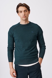 Aubin Green Collum Crew Neck 100% Cotton Jumper - Image 1 of 9