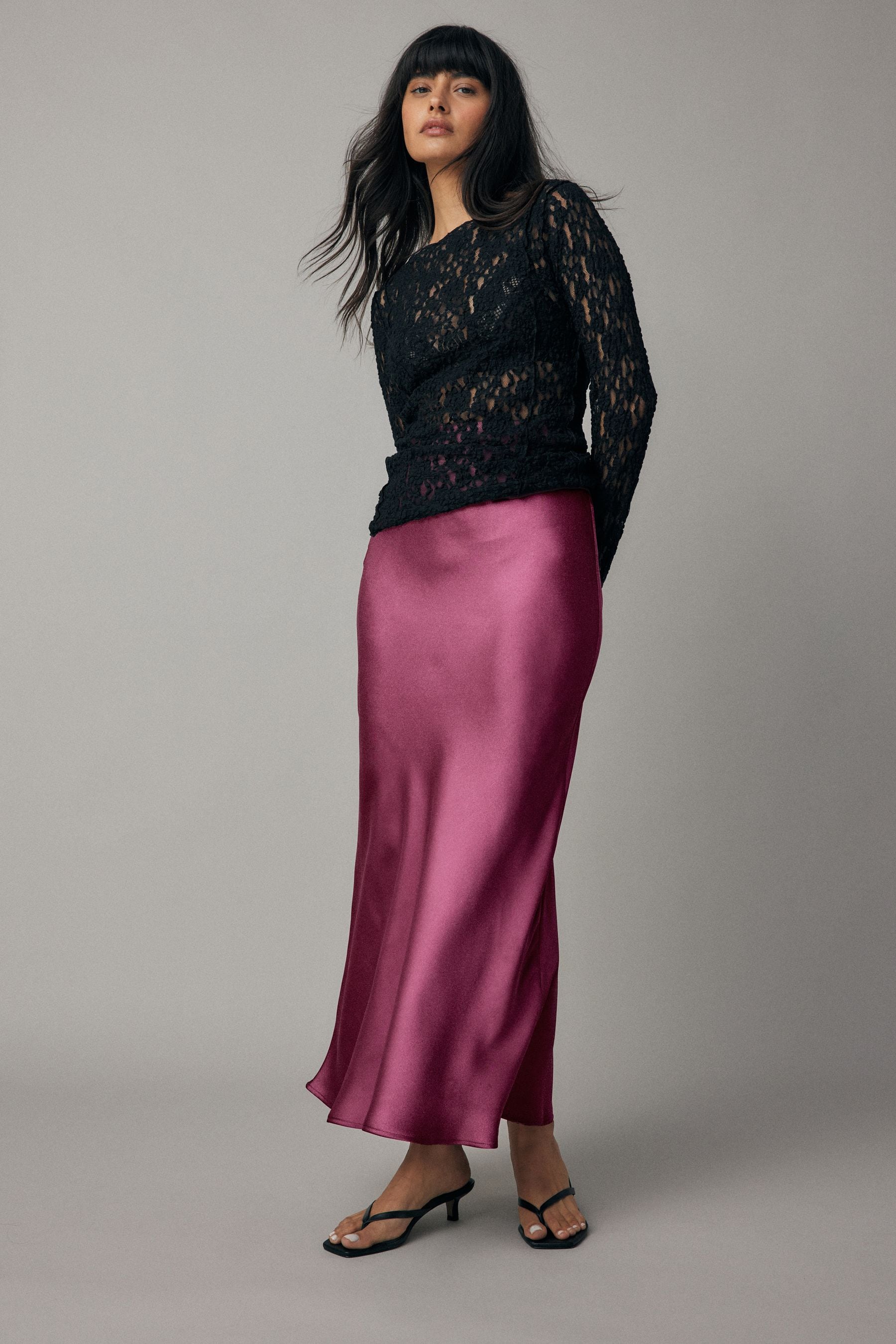 Midi skirt silk discount