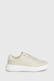 Calvin Klein White Cupsole Lace-Up Leather Sneakers - Image 1 of 7