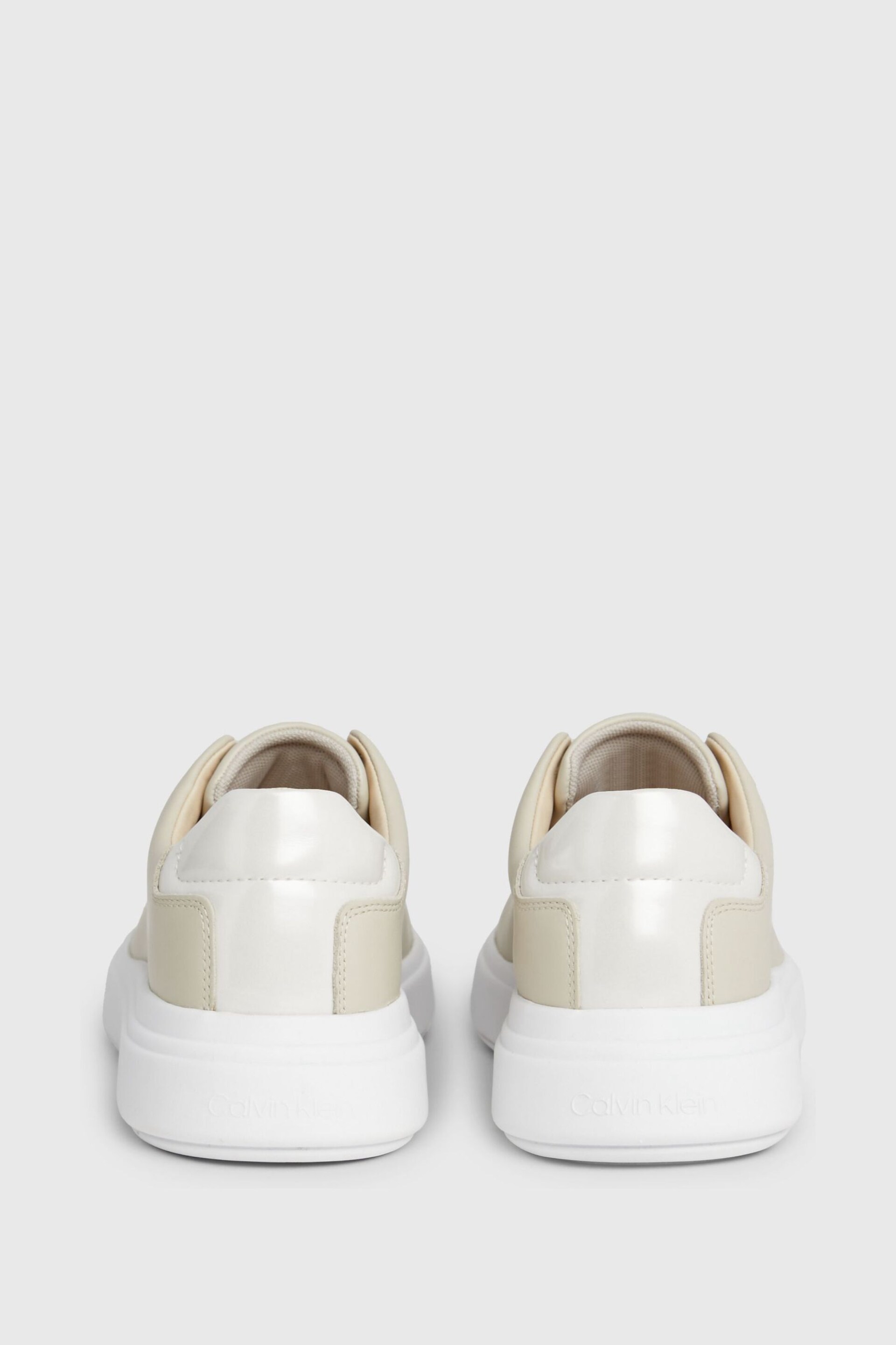 Calvin Klein White Cupsole Lace-Up Leather Sneakers - Image 7 of 7