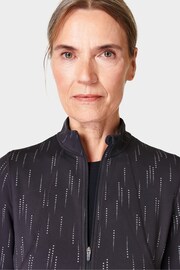 Sweaty Betty Grey SB Dot Reflective Print Therma Boost Running Zip Up Sweat Top - Image 4 of 8