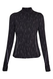 Sweaty Betty Grey SB Dot Reflective Print Therma Boost Running Zip Up Sweat Top - Image 8 of 8