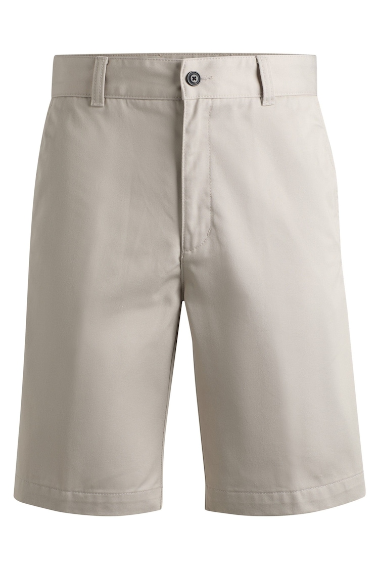 HUGO Grey Regular-Fit Shorts With Slim Leg And Buttoned Pockets - Image 5 of 5