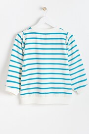 Oliver Bonas Green Stripe Pleat Sleeve T-Shirt - Image 2 of 5