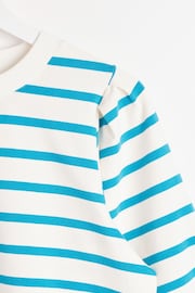 Oliver Bonas Green Stripe Pleat Sleeve T-Shirt - Image 4 of 5