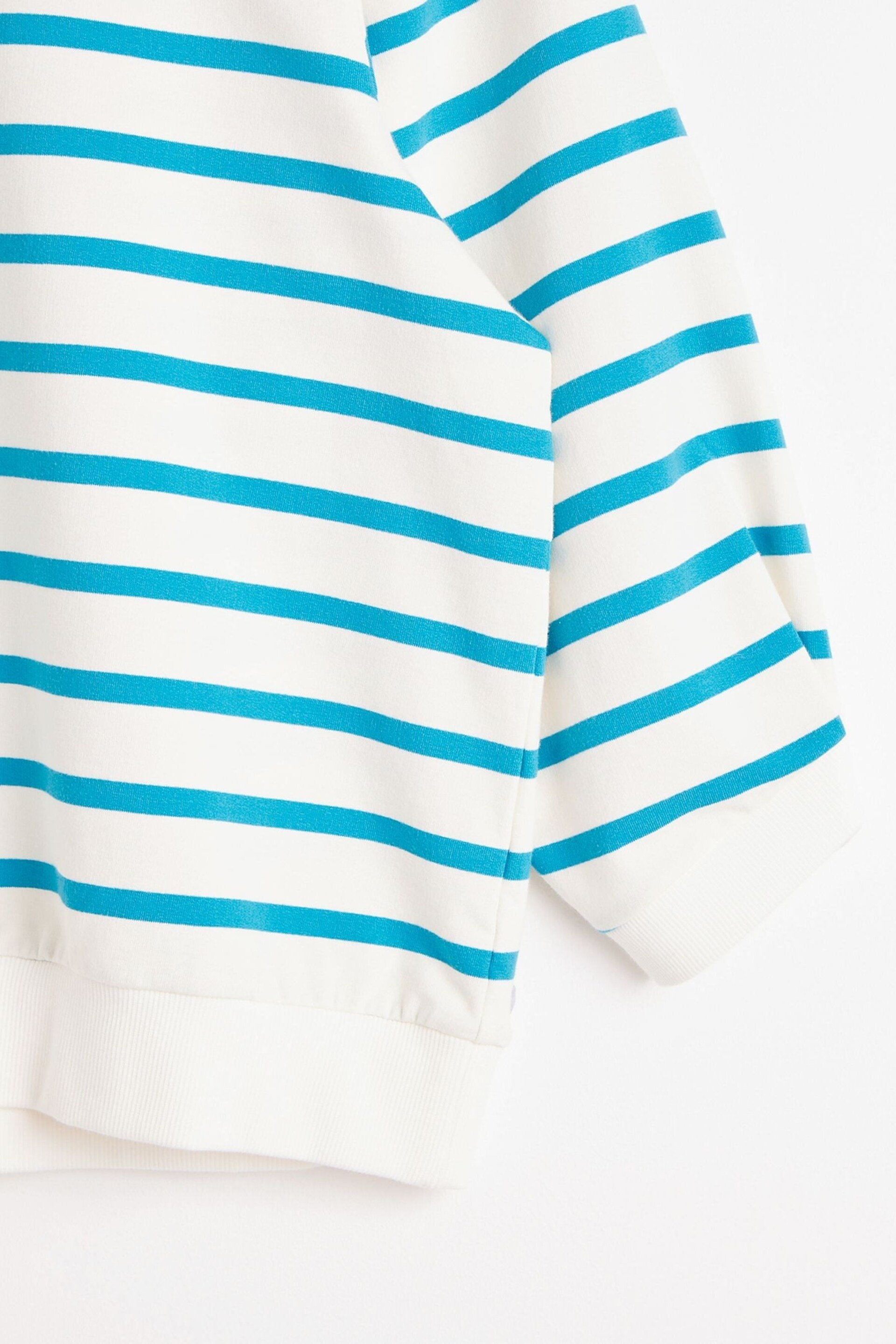 Oliver Bonas Green Stripe Pleat Sleeve T-Shirt - Image 5 of 5