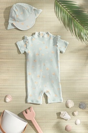 Mamas & Papas Lemon Print Textured Short Sleeve Rashsuit - Image 3 of 4