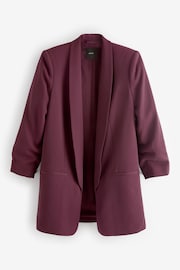 Burgundy Relaxed Ruched Sleeve Blazer - Image 1 of 2