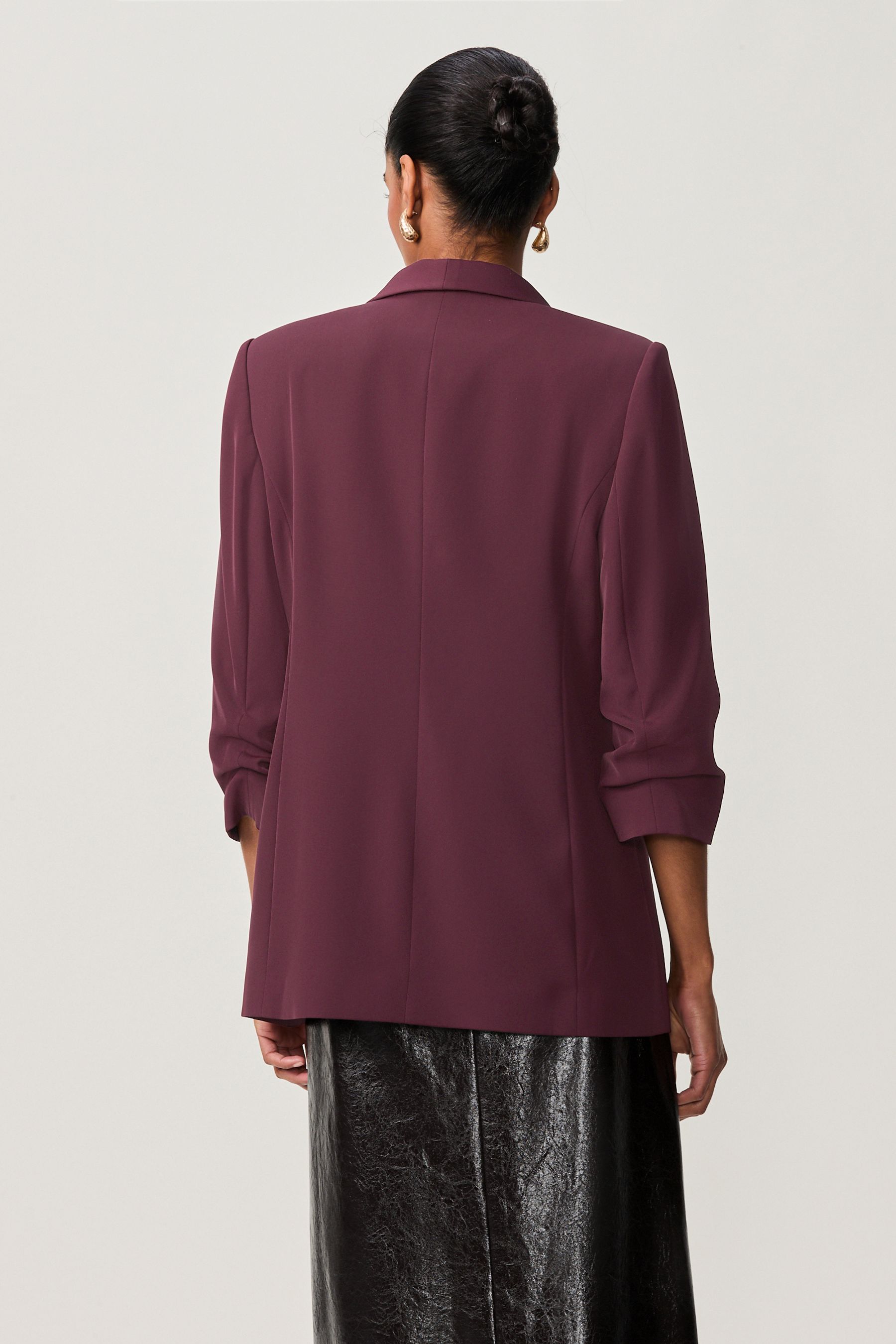 Buy Burgundy Relaxed Ruched Sleeve Blazer from the Next UK online shop