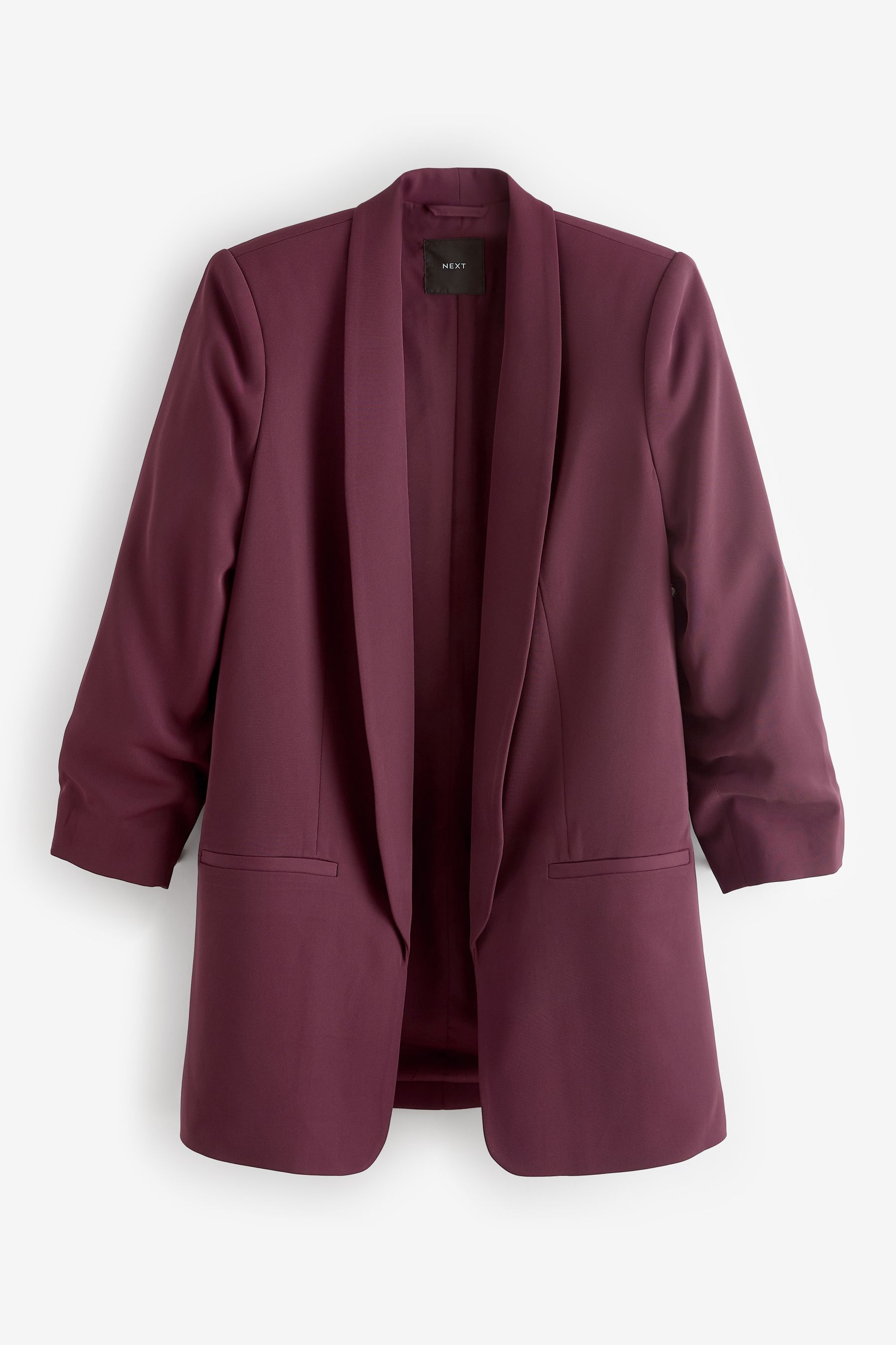 Buy Burgundy Relaxed Ruched Sleeve Blazer from the Next UK online shop