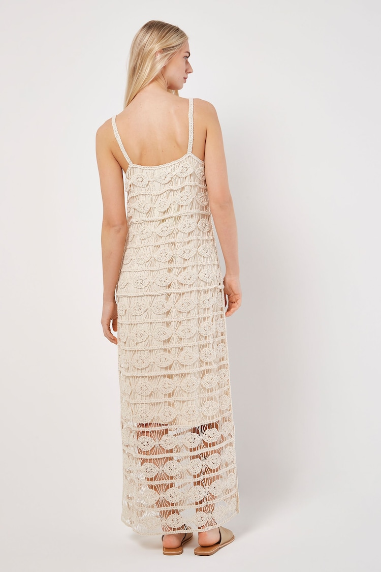 Apricot Cream Crochet Squares Maxi Dress - Image 5 of 5