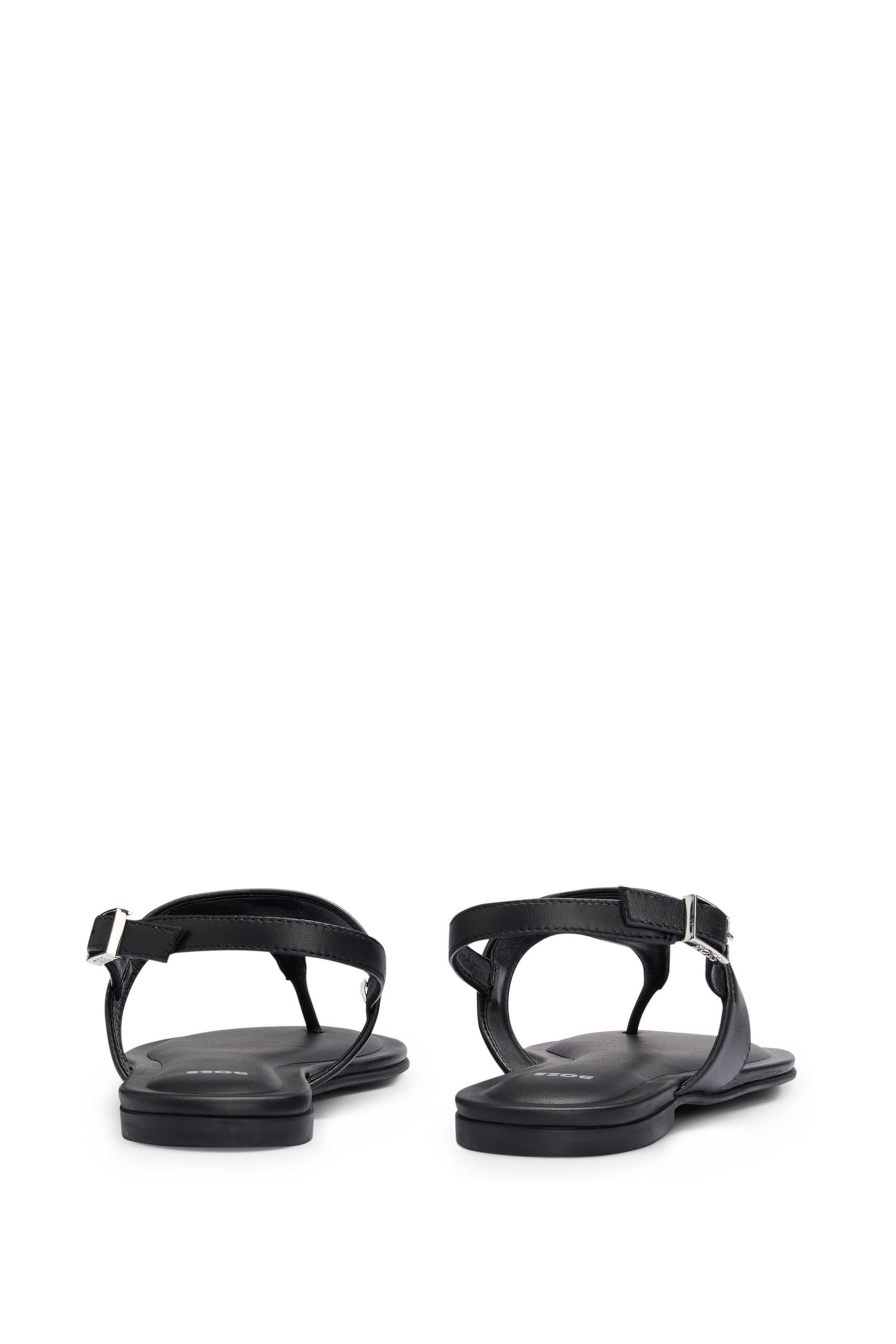 BOSS Black Toe Post Nappa Leather Sandals - Image 3 of 4