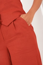 Joe Browns Orange Lyla Linen Blend Trousers - Image 4 of 5