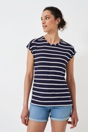Crew Clothing Company Blue Stripe Modal Regular Blouse - Image 1 of 4
